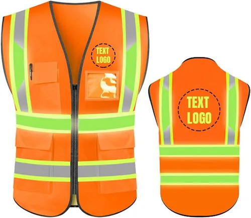 Miniatura 42 de Chaleco de Seguridad de Alta Visibilidad con Alta Reflectividad, Ropa de Trabajo de Seguridad Personalizada con Logotipo, Tiras Reflectantes