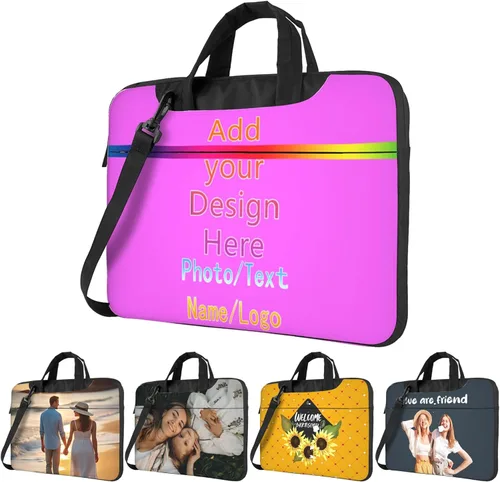 Miniatura 11 de Funda personalizada para laptop personalizada, añade tu foto, texto, maletines para portátil Púrpura2