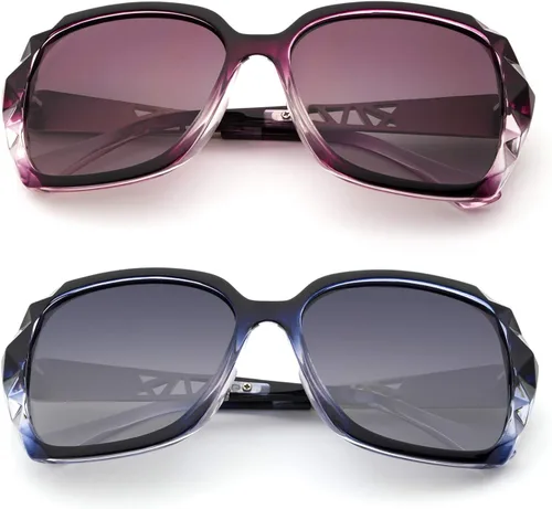 Miniatura 2 de LECKIRUT - Lentes de sol de gran tamaño para mujer, lentes de sol clásicos y a la moda con protección UV polarizada