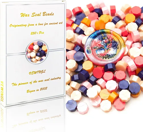 Miniatura 11 de VEWINGL 250 unidades de cuentas de cera para sellos de cera, tarjetas, invitaciones de boda, embalaje de vino, envoltura de regalo, sobres