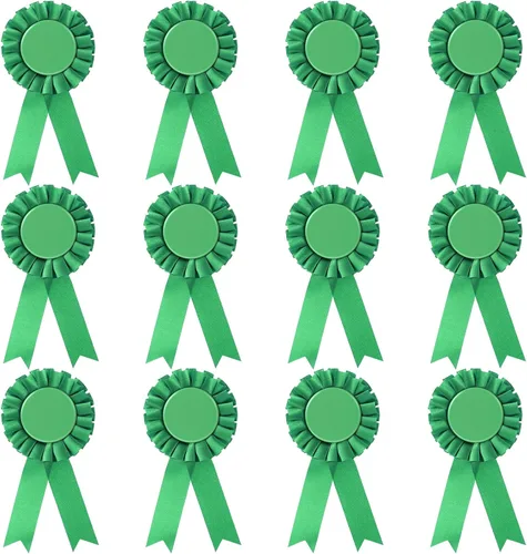 Miniatura 16 de 12 Piezas de Cintas de Premio en Blanco, Premio de 1er Lugar, Medalla Roseta, Ganador, Reconocimiento de Victoria, Cinta de Participación para Rosa