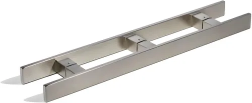 Miniatura 19 de Manija de puerta negra mate de 32 pulgadas de largo, de 1 cara, moderna manija de puerta delantera de acero inoxidable para puertas de vidrio