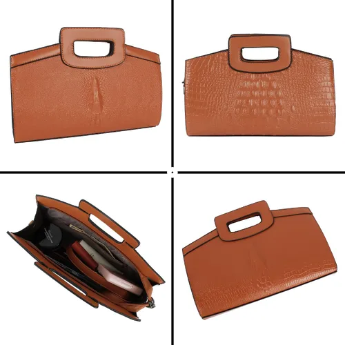 Miniatura 5 de ZLMBAGUS - Bolso de mano para mujer, diseño vintage con solapa y asa, de piel sintética, para llevar al hombro