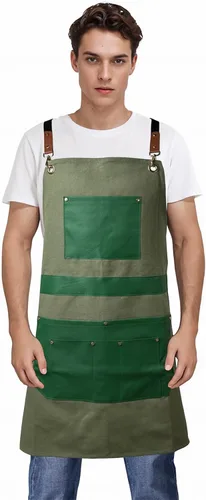 Miniatura 8 de Pelocapa Woodworking Tools Apron for Men Heavy Duty Waterproof Cotton Canvas Apron with 6 Pockets