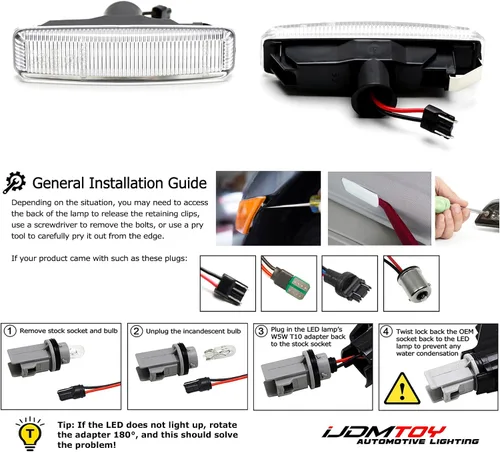 Miniatura 6 de iJDMTOY Lentes semisclaras ámbar Full LED Fender Blink Side Marker Luces indicadoras de señal de giro compatibles con BMW 1996-2003 E39 525i 528i