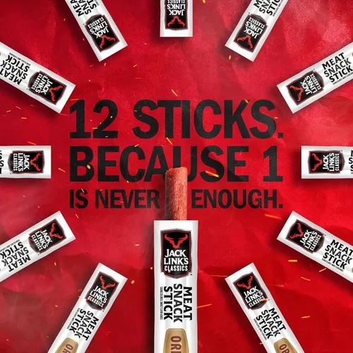 Miniatura 5 de Jack Link's Clásicos Palitos de Carne, Original - Colación de Proteína, Palitos de Carne con 5g de Proteína, Hechos con Carne de Res y Cerdo, Apto