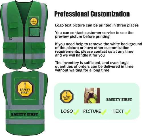 Miniatura 2 de BeautyWill Chaleco de seguridad personalizado con logotipo Clase 2 Chaleco reflectante de alta visibilidad Chaleco de trabajo protector