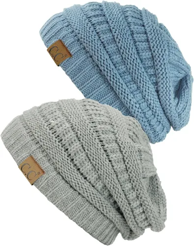 Miniatura 51 de Gorro a la moda de tejido suave abultado, cálido y elástico de C.C