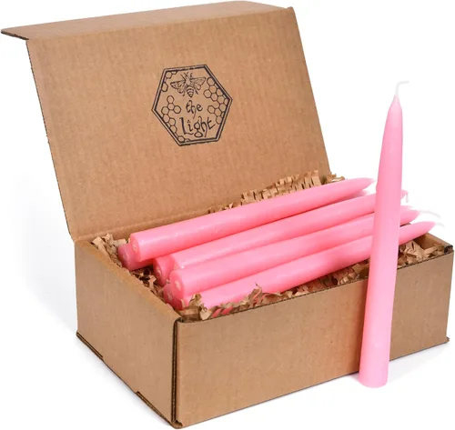 Miniatura 24 de Velas de Cera de Abeja 100% Puras - Velas Decorativas y Sumergidas Naturales Hechas a Mano, Insípidas y Sin Humo para Navidad, Adviento y Janucá