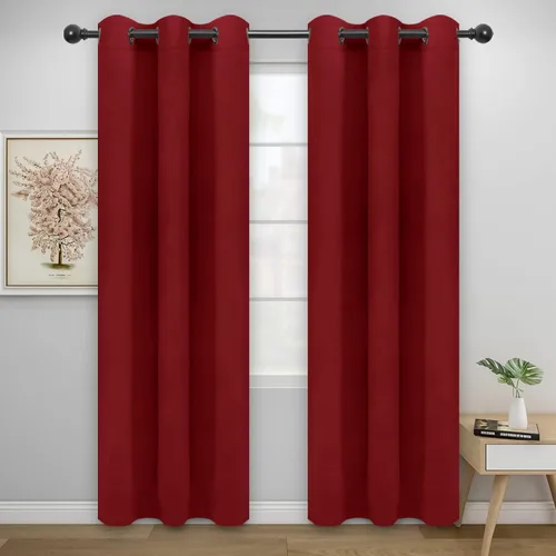 Miniatura 223 de Easy-Going - Cortinas opacas para dormitorio, aislamiento térmico sólido con ojales, cortinas de ventana para reducción de ruido, cortinas