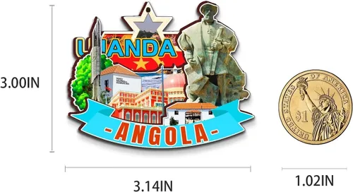 Miniatura 3 de Luanda Angola - Imán de madera para nevera, 3D, monumentos de viaje, coleccionables, recuerdos, decoración hecha a mano, 2