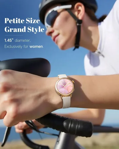 Miniatura 2 de TOOBUR Petite - Reloj inteligente para mujer, pulsera pequeña AMOLED de 1.496 pulgadas, compatible con Android e iOS, monitor de actividad física