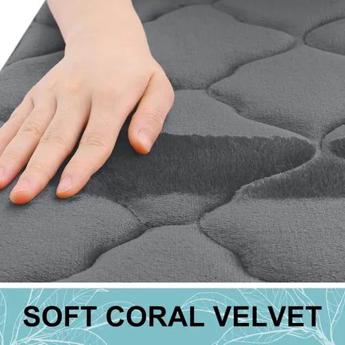 Miniatura 3 de OLANLY Alfombra de baño de espuma viscoelástica de 24 x 16 pulgadas, ultra suave y absorbente, antideslizante, cómoda, lavable a máquina, para suelo