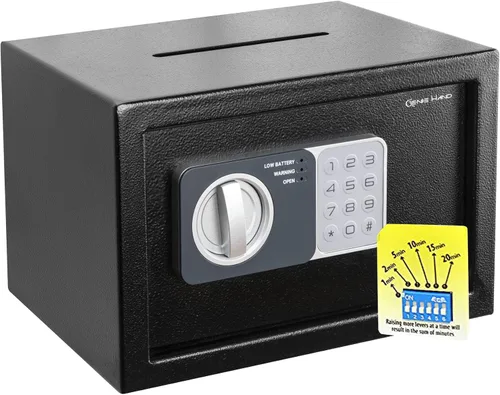 Miniatura 11 de Genie Hand Caja de seguridad antirobo, apertura controlada con temporizador, bloqueo de clase B, tecnología antirebote y llaves de apertura