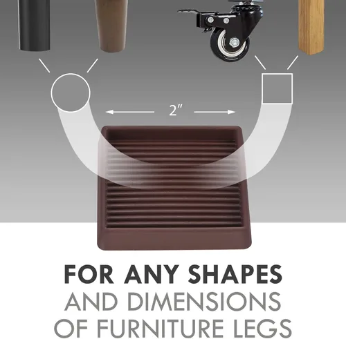 Miniatura 2 de VOCOMO Copas de goma de 2 x 2, almohadillas antideslizantes para muebles, agarre antideslizante, pies antideslizantes para muebles, protector