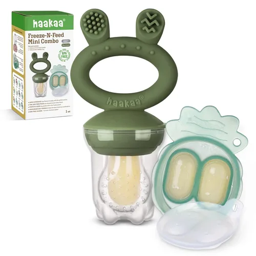 Miniatura 8 de Haakaa Comedero de alimentos para frutas y mini congelador, moldes para paletas de leche materna para alivio de enfriamiento del bebé, alimentador