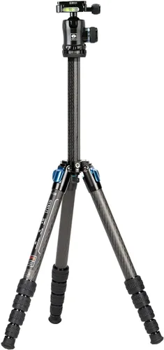 Miniatura 10 de SIRUI ST-124 Trípode de fibra de carbono con columna central triangular, impermeable, trípode de viaje para cámaras, 4 secciones, 62.2 pulgadas