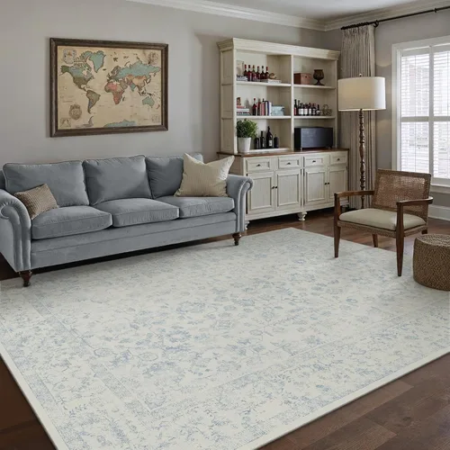 Miniatura 102 de PureCozy Alfombra de área beige de 2 x 3 pulgadas, lavable, vintage, pequeña, para entrada, cocina, suave, retro, floral, de pelo bajo, tapete