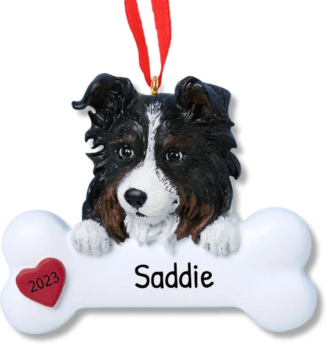 Miniatura 8 de Adornos de Navidad personalizados para perros 2024 – Adornos navideños de hueso de perro Husky para amantes de los perros, adorno de primera Navidad