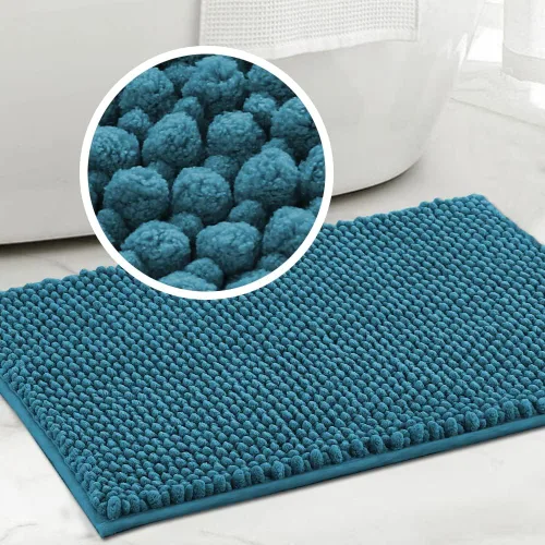 Miniatura 21 de Turquoize Alfombras de baño de felpilla antideslizante para baño, 17 x 24 pulgadas, extra suaves y absorbentes, lavables a máquina, perfectas