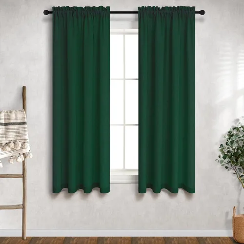 Miniatura 95 de Mrs.Naturall - Cortinas transparentes con bolsillo para barra de 36x63 pulgadas de lino mezclado negro