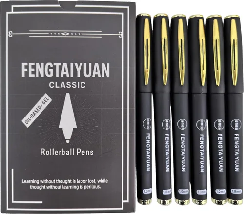 Miniatura 14 de Fengtaiyuan B07P18x6, bolígrafos de gel de tinta azul - agarre cómodo antideslizante, tinta azul, punta fina, 0.7mm, tinta de secado rápido, caja