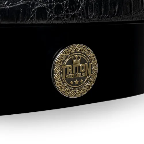 Miniatura 6 de Triton - Mesa de póquer plegable para 10 jugadores con acabado de madera, portavasos estilo casino, reposabrazos acolchado suave, tapete portátil