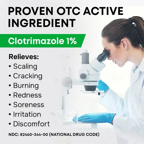 Miniatura 5 de Crema antifúngica para pie de atleta, tiña y tiña inguinal - Clotrimazol 1% Hecha en Estados Unidos - Crema extra fuerte para tiña, tiña inguinal