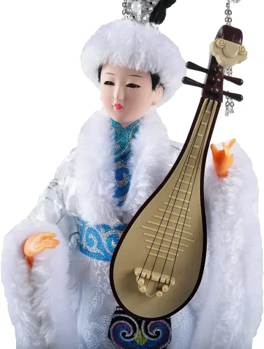 Miniatura 8 de Figura de seda de artesanía tradicional china de 12 pulgadas, adornos coleccionables de personajes antiguos chinos para decoración del hogar (blanco)