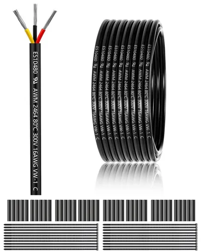 Miniatura 34 de Cable eléctrico de calibre 12 y 2 conductores de 25 pies, cable de 12 AWG UL 2464 de 2 hilos de cobre estañado trenzado en PVC de calibre 12/2