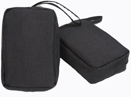 Miniatura 5 de Bolsa pequeña con cremallera de 2 piezas, organizador suave portátil para artículos de tocador, bolsa de transporte para artículos de tocador, mini