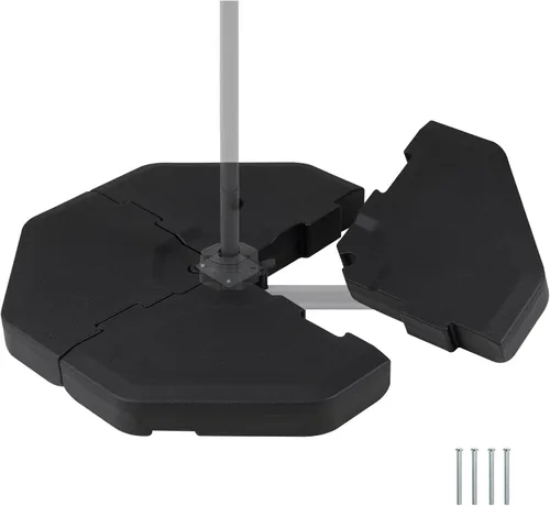 Miniatura 11 de Giantex Base de paraguas acodada de 184 libras, 4 piezas de base con soporte para paraguas, picos de fácil llenado, 4 pines de conexión, asas