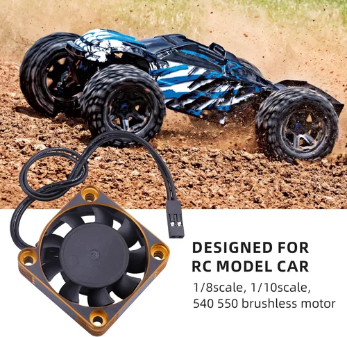 Miniatura 4 de Ventilador de enfriamiento del motor de coche RC Disipador de calor 16000RPM Ventilador de enfriamiento ESC sin escobillas 1.575x1.575 in para coche