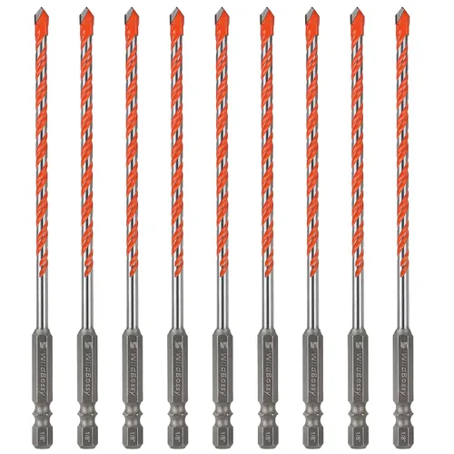 Miniatura 9 de Brocas de carburo de hormigón con vástago hexagonal para mampostería, cemento, azulejos, juego de brocas