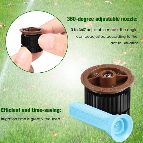 Miniatura 3 de Geiserailie 3 piezas de 12 boquillas de arco variable de repuesto para cabezal de aspersor ajustable giratorio de 360 grados para riego emergente