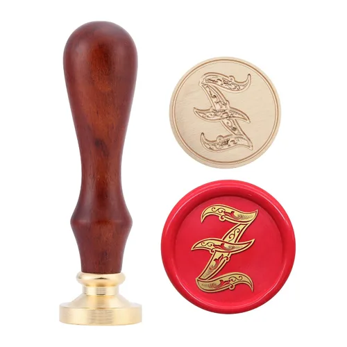Miniatura 28 de Yoption Sello de cera del alfabeto gótico vintage, sello de cera, sello de cera para tarjeta de Acción de Gracias, sobre, envoltura de regalos