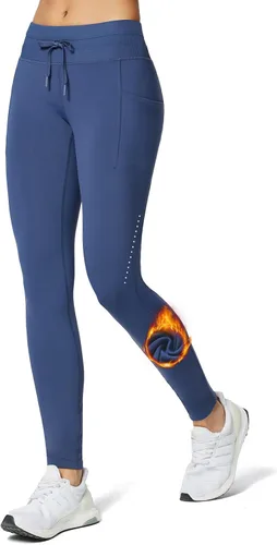 BALEAF Leggings de cintura alta con forro polar para mujer, resistentes al agua, térmicos, cálidos, para invierno, esquí, senderismo, pantalones con