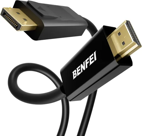 BENFEI Paquete de 2 cables 4K DisplayPort a HDMI de 6 pies, cable de pantalla unidireccional DP 1.2 de computadora a HDMI 1.4 compatible con HP,