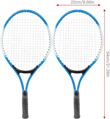 Miniatura 2 de 1 par de raquetas de tenis para jóvenes, raqueta de práctica para principiantes de 21 pulgadas, juego de raqueta de tenis con pelotas y bolsa