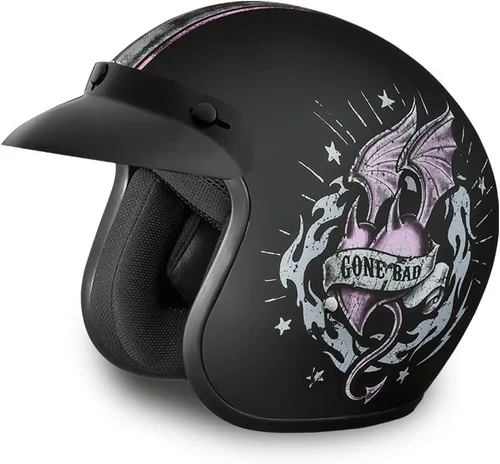 Miniatura 18 de Daytona Helmets Casco de motocicleta de cara abierta de 3/4, aprobado por DOT, ligero y cómodo, diseño vintage para scooter, crucero y bicicletas