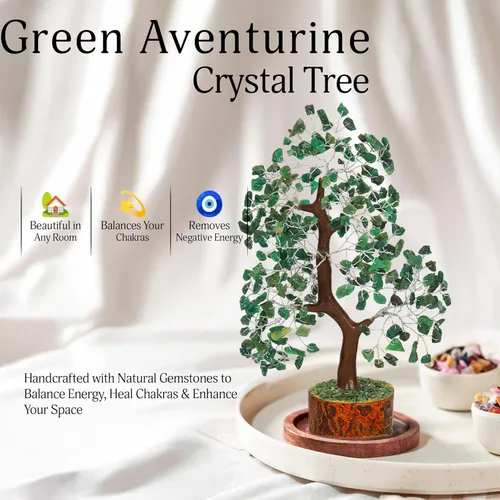 Miniatura 4 de YATSKIA Aventurina verde – Árboles de dinero, cristales de chakra como decoración del hogar, cristales curativos, árbol para el hogar, regalos
