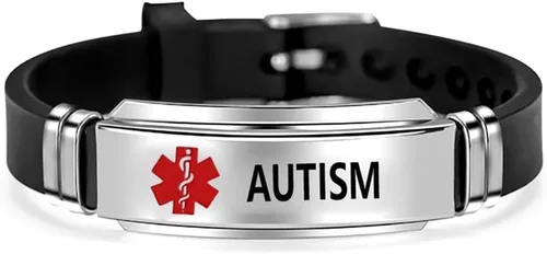 Miniatura 6 de NanMuc Pulsera de identificación de alerta médica roja de primeros auxilios de emergencia grabada con láser Alerta de salud ajustable pulsera