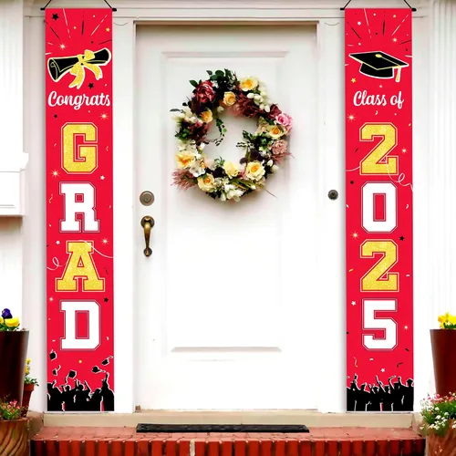 Miniatura 6 de Decoraciones de graduación 2026 Cartel de graduación negro y dorado – Grande, 72 x 12 pulgadas, NO DIY Cartel de felicitaciones graduadas