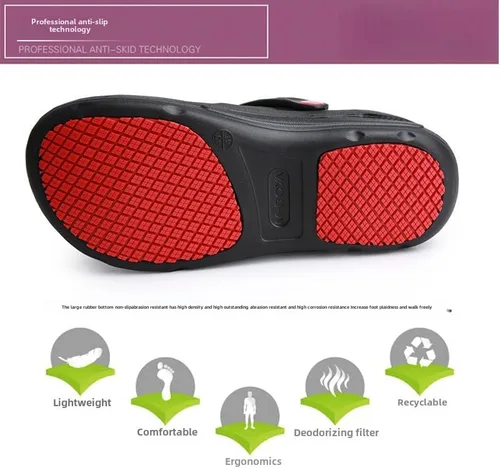 Miniatura 3 de Zapatos de chef para hombre, antideslizantes, resistentes al aceite, impermeables, zapatos de trabajo de seguridad, cómodos zapatos de enfermería