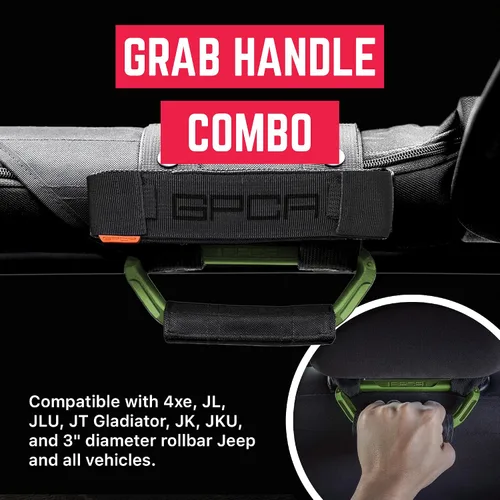 Miniatura 2 de GPCA Asas de agarre metálicas para Jeep Wrangler 4xe, JL, JT, JK, Sport, Sahara, Rubicon y Gladiator 4DR/2DR 2007-2023 GP Grip PRO, plegables
