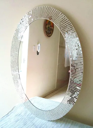 Miniatura 4 de REDODECO 7200 azulejos de mosaico de espejo, bola de discoteca, vidrio cuadrado autoadhesivo para manualidades, 15 hojas (plateado)
