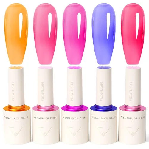 Miniatura 15 de VENALISA - Juego de esmaltes de uñas de gel rosa sin hema, 6 colores, popular kit de esmalte de gel rosa nude, esmalte en gel de remojo con lámpara