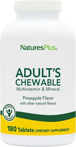 Miniatura 8 de NaturesPlus Adulto masticable, sabor a piña, 90 tabletas, multivitamínico y mineral, vegano, sin gluten, 90 porciones