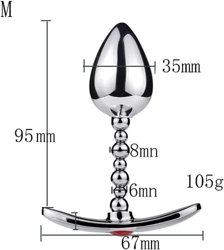 Miniatura 5 de Tapón anal Anal Metal Wearable Swing Anal Plug Anal Tapón de culo Juguete sexual Consolador de masaje de próstata (L)
