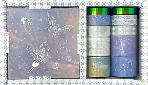 allydrew Juego de cinta washi decorativa de lámina dorada y calcomanías para papelería, diario, fabricación de tarjetas (10 rollos y 10 hojas),